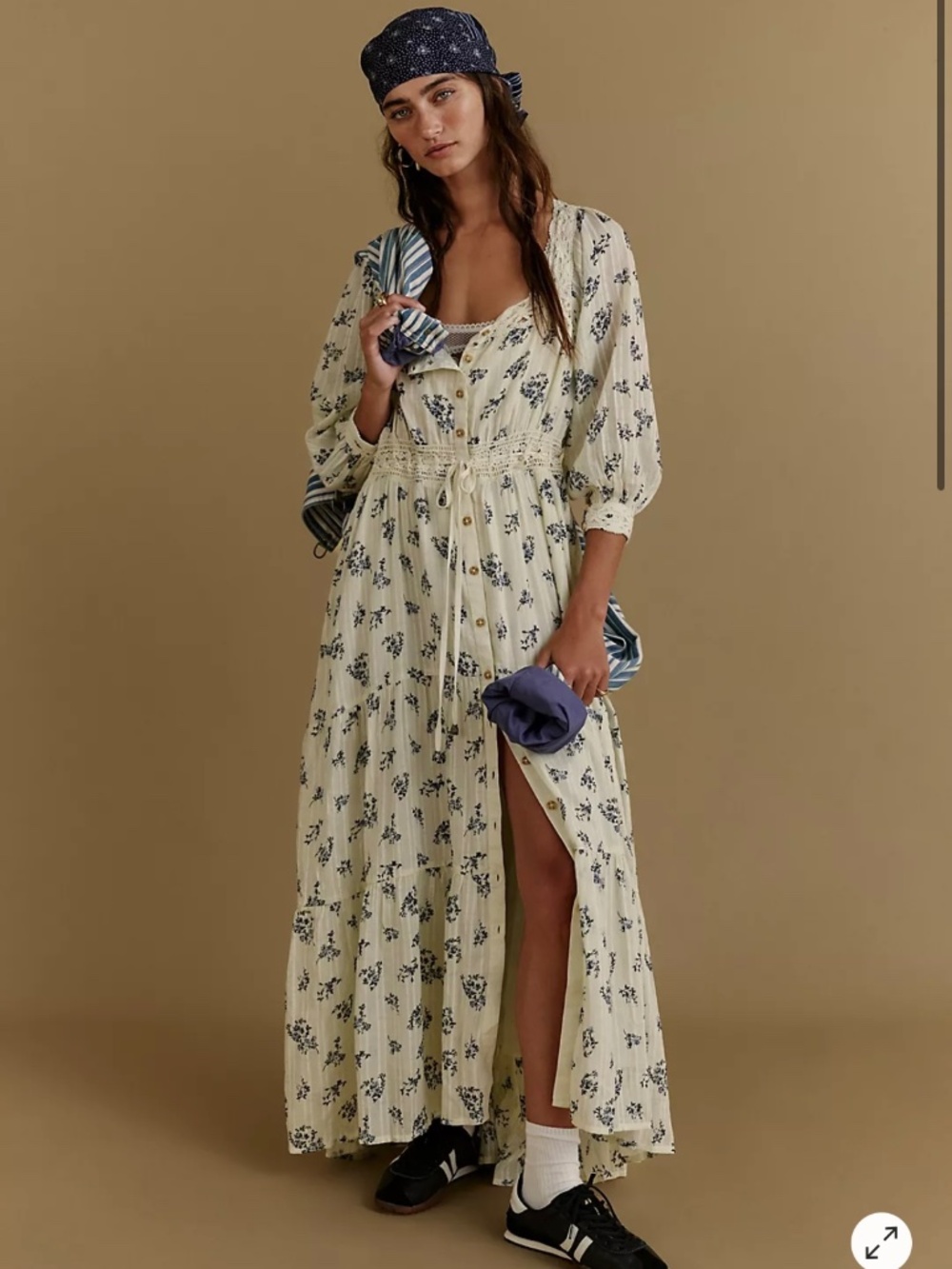 Free People Morning Meadows Long Sleeve Maxi Dress